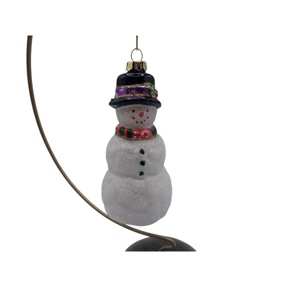 Margaret Cobane Original Designs Snowman Glass Ornament